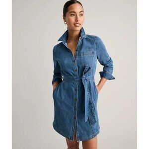 UNTUCKIT Women's Denim Lea Shirt Dress Size 0 In Solid Blue